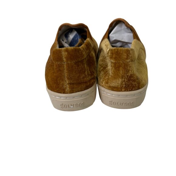 Soludos Women's Velvet Gold Embroidered Peacock Slip-On Shoes Size 7 - Picture 5 of 10